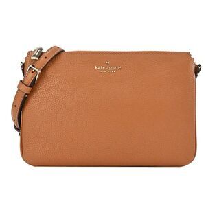 Kate Spade New York Pebbled Leather Crossbody Clutch Bag Warm Gingerbread